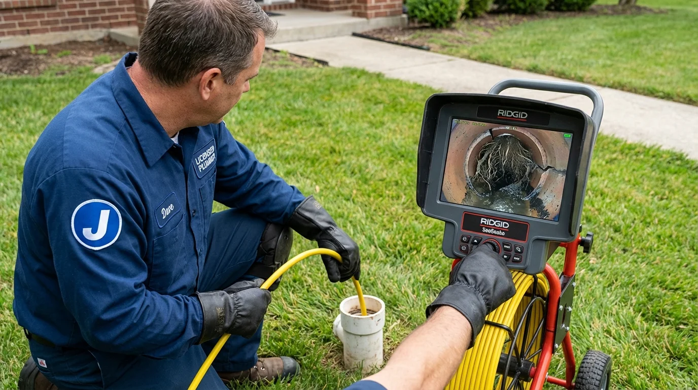 Sewer camera inspection being performed by Johns Plumbing LLC in Holly Hill