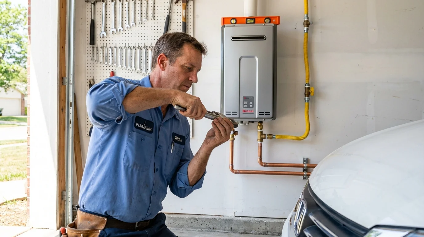 Tankless water heater installation by a Johns Plumbing LLC plumber in Holly Hill